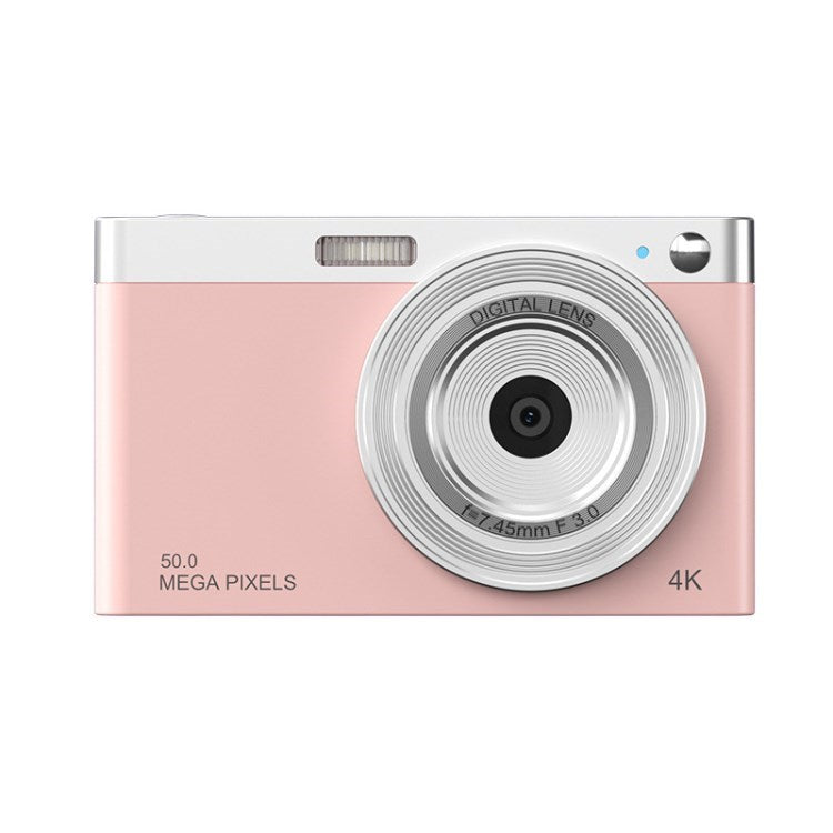 K20 Portable Lightweight 50MP HD Digital Selfie Camera 16X Zoom 4K Video Recorder - Pink