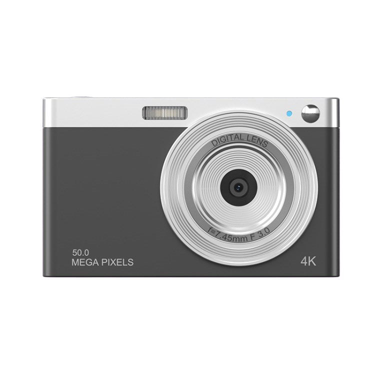 K20 Portable Lightweight 50MP HD Digital Selfie Camera 16X Zoom 4K Video Recorder - Black