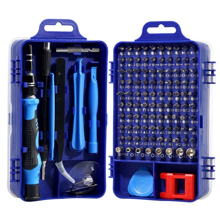 Precision Screwdriver Set 115-in-1 Watch Mobile Phone Disassemble Screwdriver Tool Kit - Blue