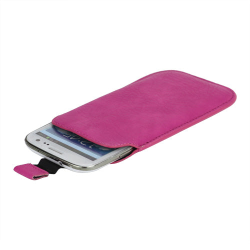 Stylish Leather Sleeve Pouch for Samsung Galaxy S3 III i9300 S4 i9500 i9250 For LG E960 For HTC 8X - Rose