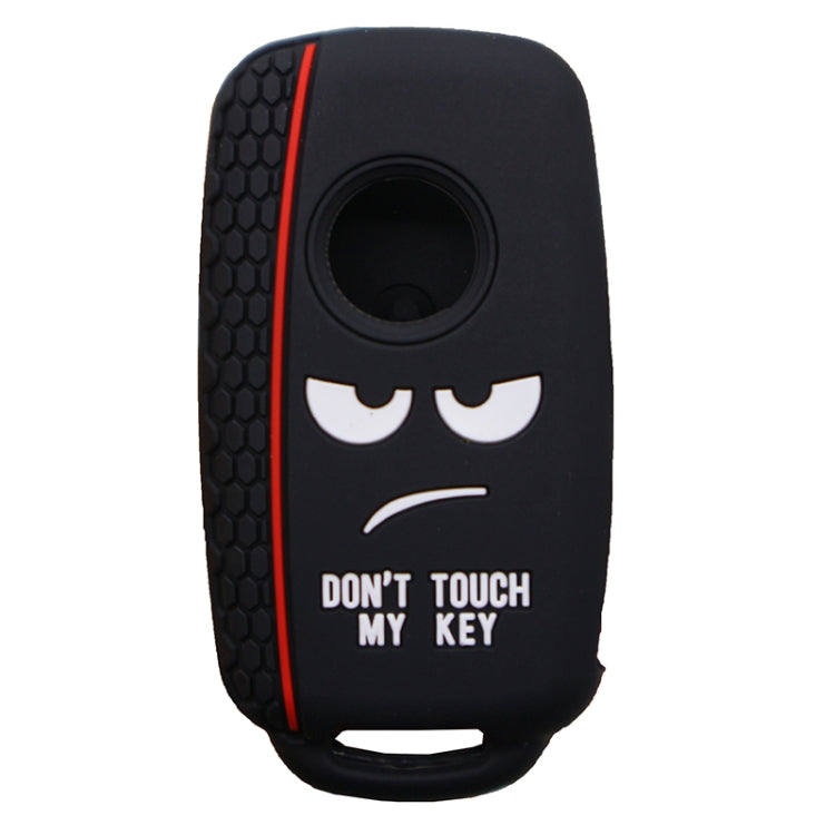 Do not Touch My Key Style Silicone Car Key Cover for Volkswagen Jetta Polo Passat Skoda Tiguan Golf(Black)