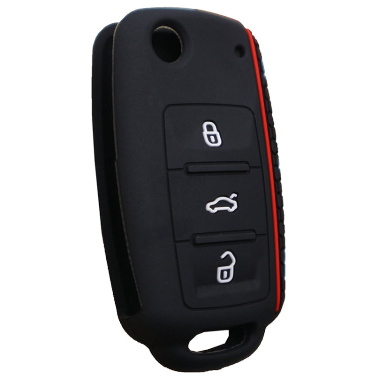 Do not Touch My Key Style Silicone Car Key Cover for Volkswagen Jetta Polo Passat Skoda Tiguan Golf(Black)