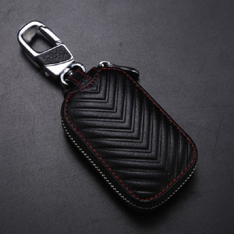 Multifunctional Hook Up Leather Car Key Bag(Black)