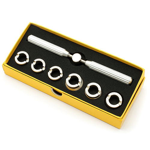 Professional Hand Hold Watch Case Opener Watch Repair Tools with 6 Grooved Chucks