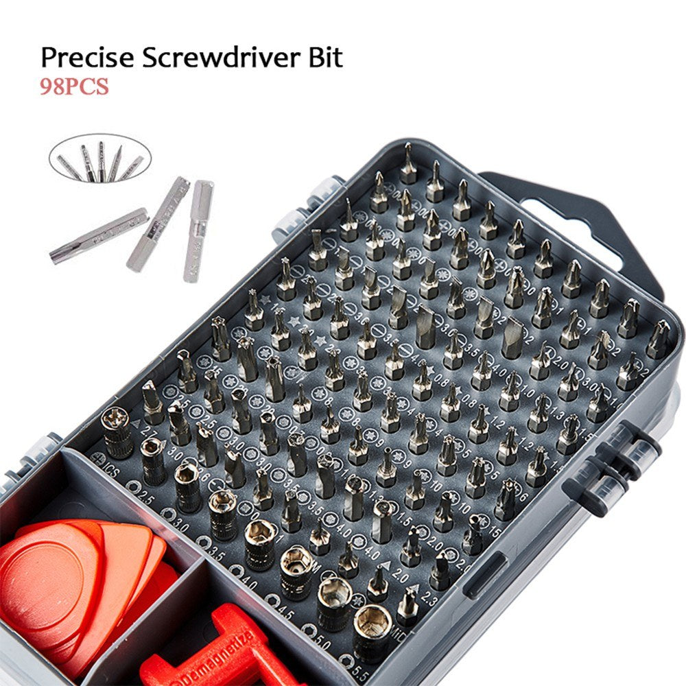 Magnetic Screwdriver Set CR-V Bits Mobile Phone Repair Tool Kit 112pcs Screwdriver Set Multi-functional DIY Repair Tool Kit for Repairing Phone Tablet Watch Camera