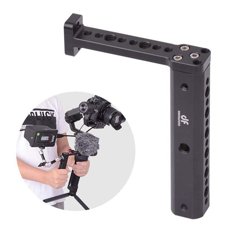 DF DIGITALFOTO VISIONNH Vision Neck Handle Hold Plate Bracket Grip Extension Rods Bar with Hot Shoe Mount for DJI Ronin S Mounting Monitor Microphone LED Video Light
