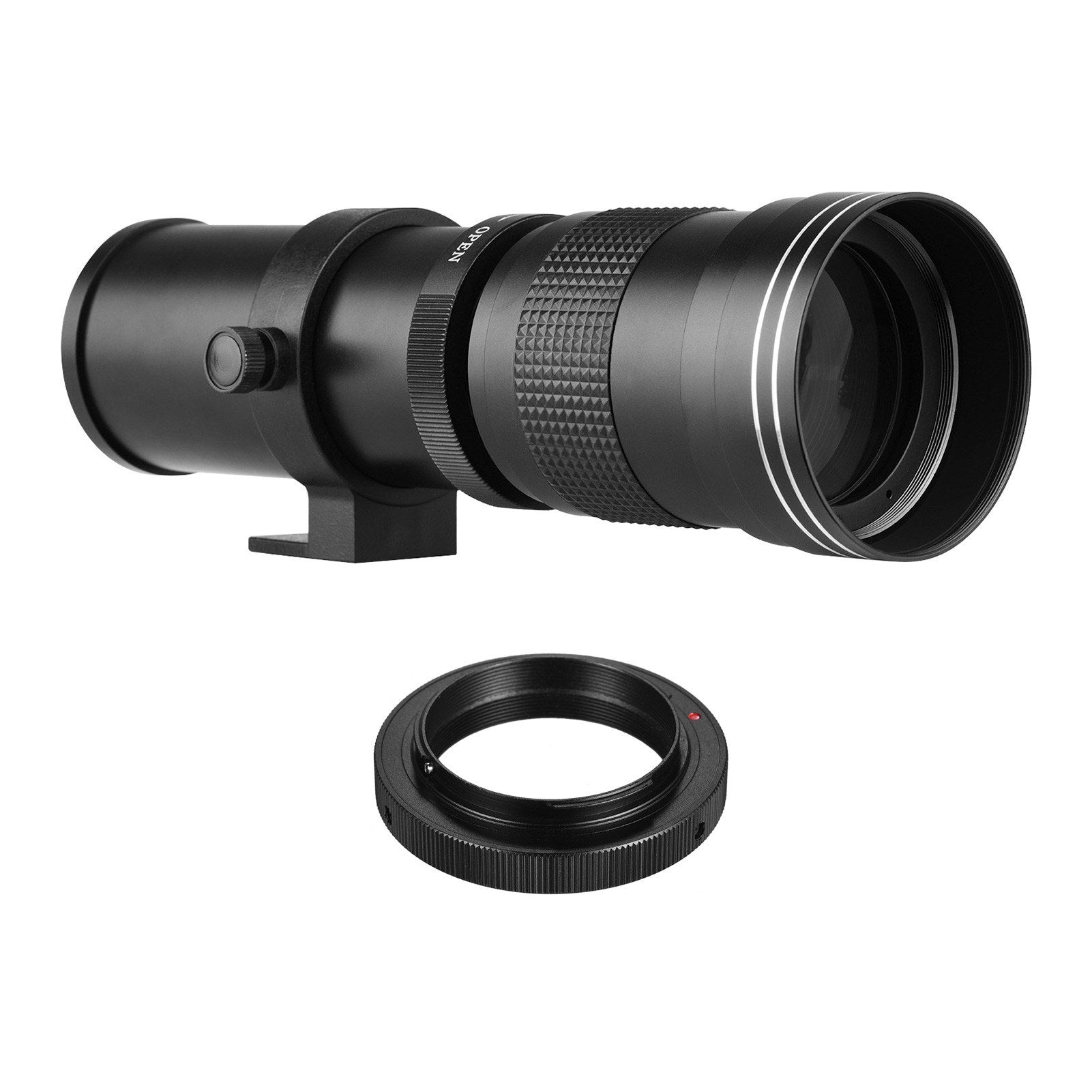 Camera MF Telephoto Zoom Lens Universal 1/4 Thread Replacement for Nikon AI-mount D50 D90 D5100 D7000 D3 D5100 D3100 D3000 D60 Cameras - Black