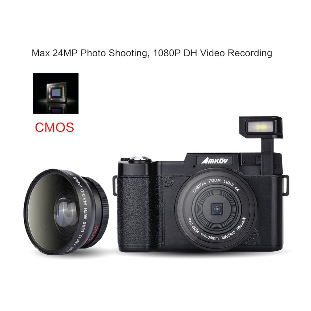 AMK-R2 24MP 1080P 3.0" LCD Rotatable Screen Digital SLR DV Recorder Camera