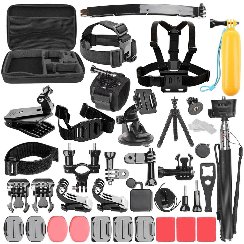 Sports Action Camera Accessories Set With 360° Rotation Clip Handle Grip