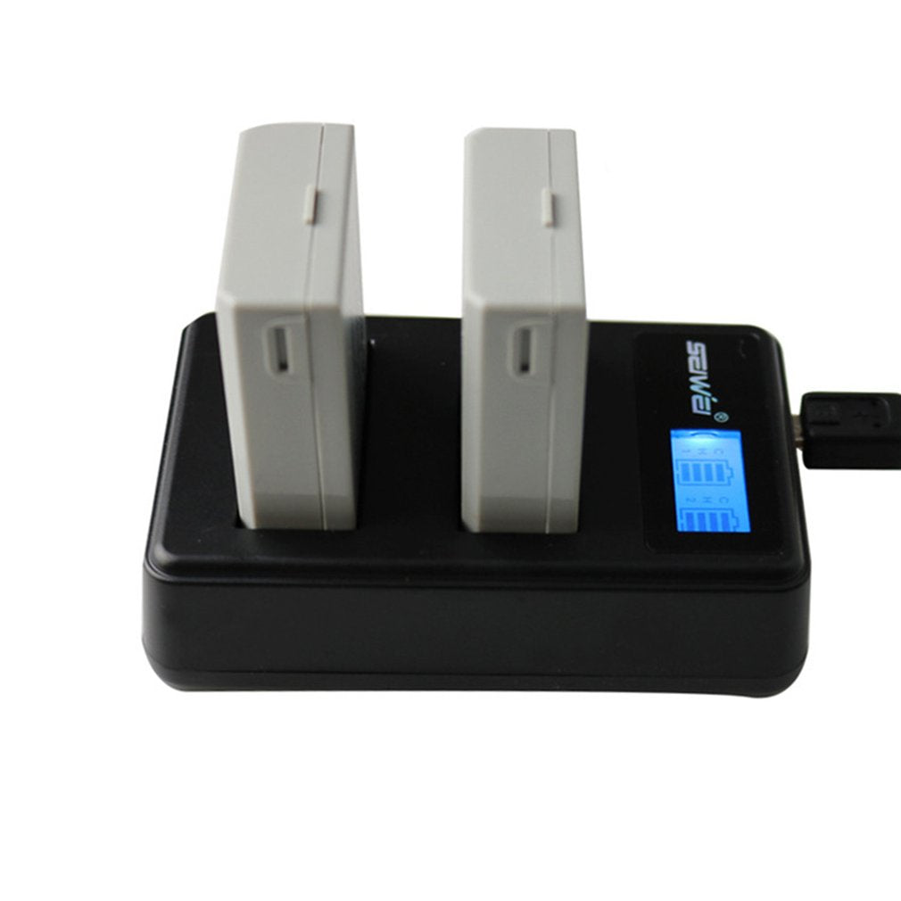 2PCS LP-E5 1600mAh Battery + LCD USB Dual Slot Charger Kit for Canon Digital Camera