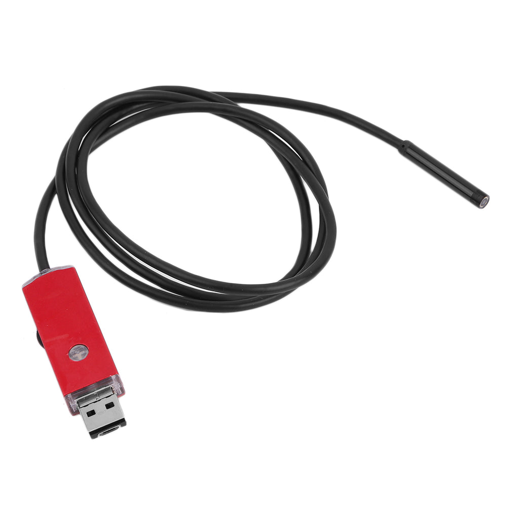 2-in-1 5.5mm Lens IP67 Waterproof  USB Dual Interface Endoscope - 1m / Red