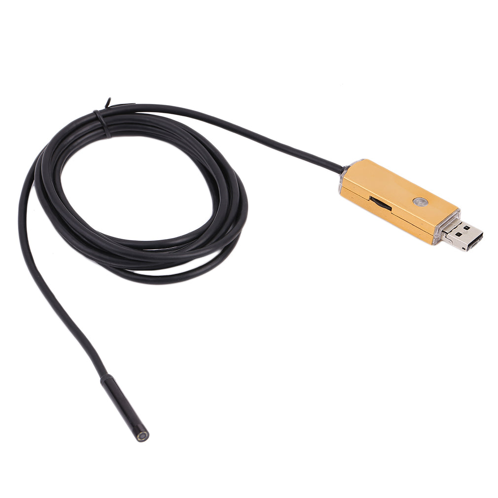 2-in-1 USB Dual Interface Waterproof Endoscope 5.5mm Lens - 2m / Yellow