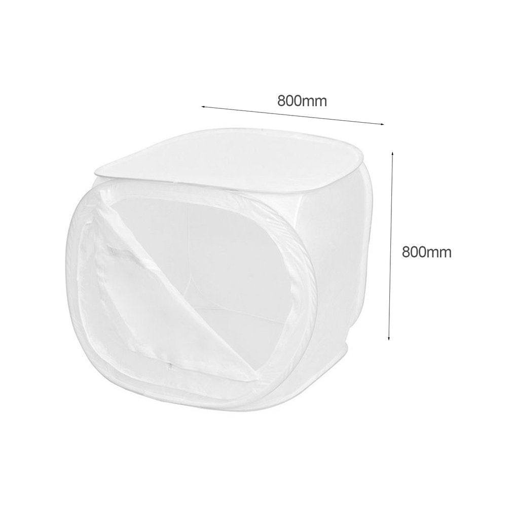 Round Front Foldable 80cm Pop Up Photo Studio Cube Soft Box with 4 Backdrops