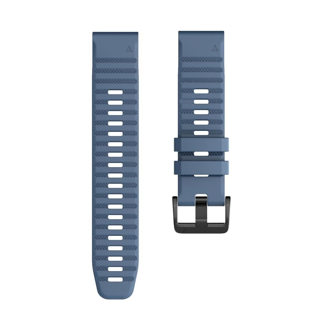 For Garmin Fenix 6 22mm Smart Watch Quick Release Silicon Wrist Strap Watchband (Cyan Blue)