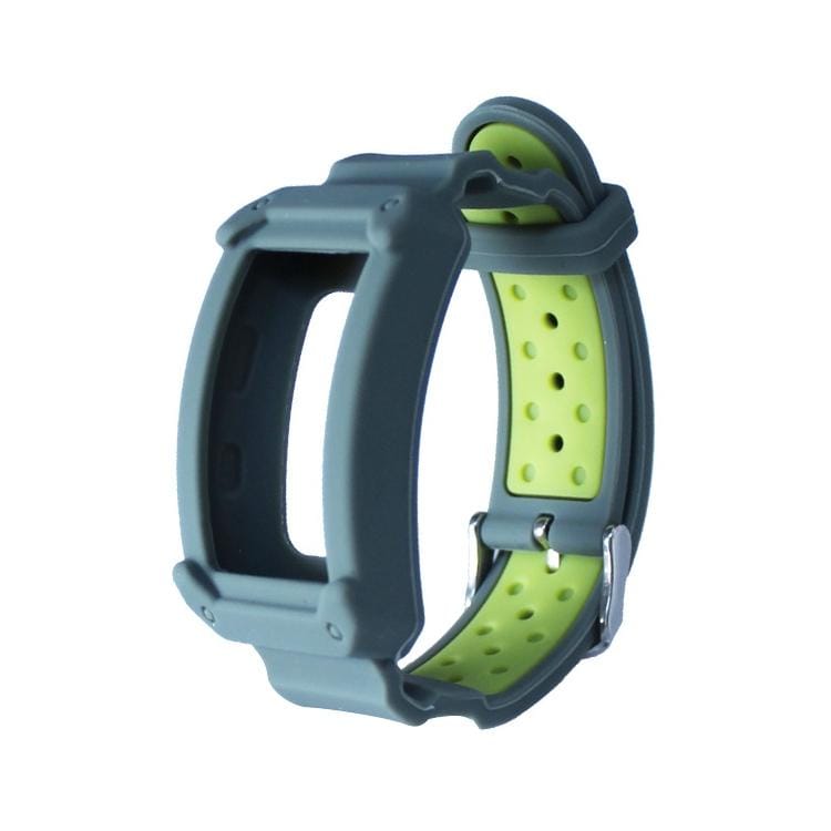 For Samsung Gear Fit2 / Pro Silicone Replacement Strap Watchband, Style:Light Grey+Green