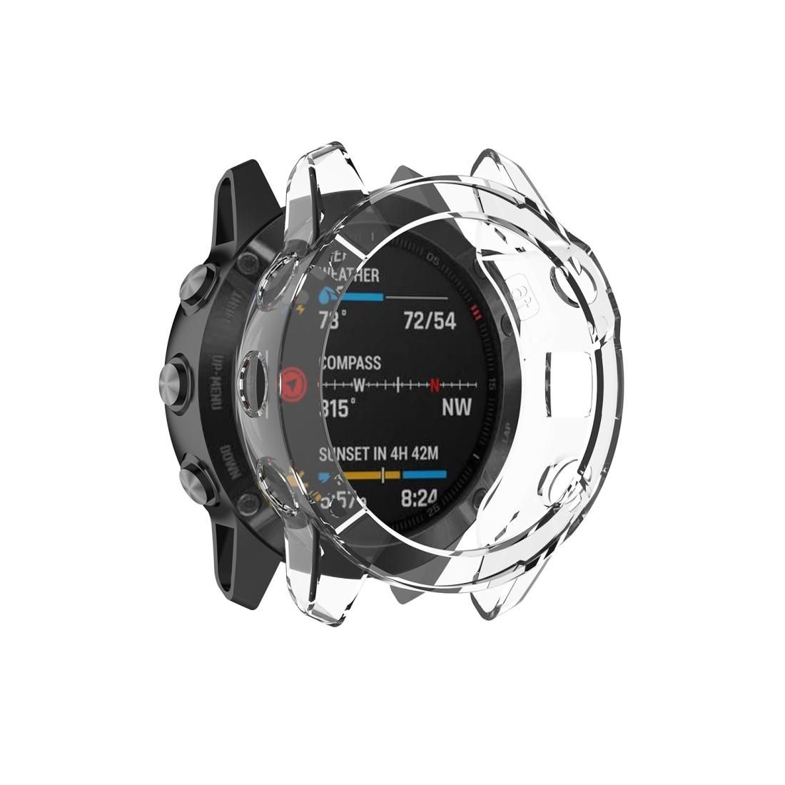 For Garmin Fenix 6 / 6 Pro Smart Watch Half Coverage TPU Protective Case (Transparent)