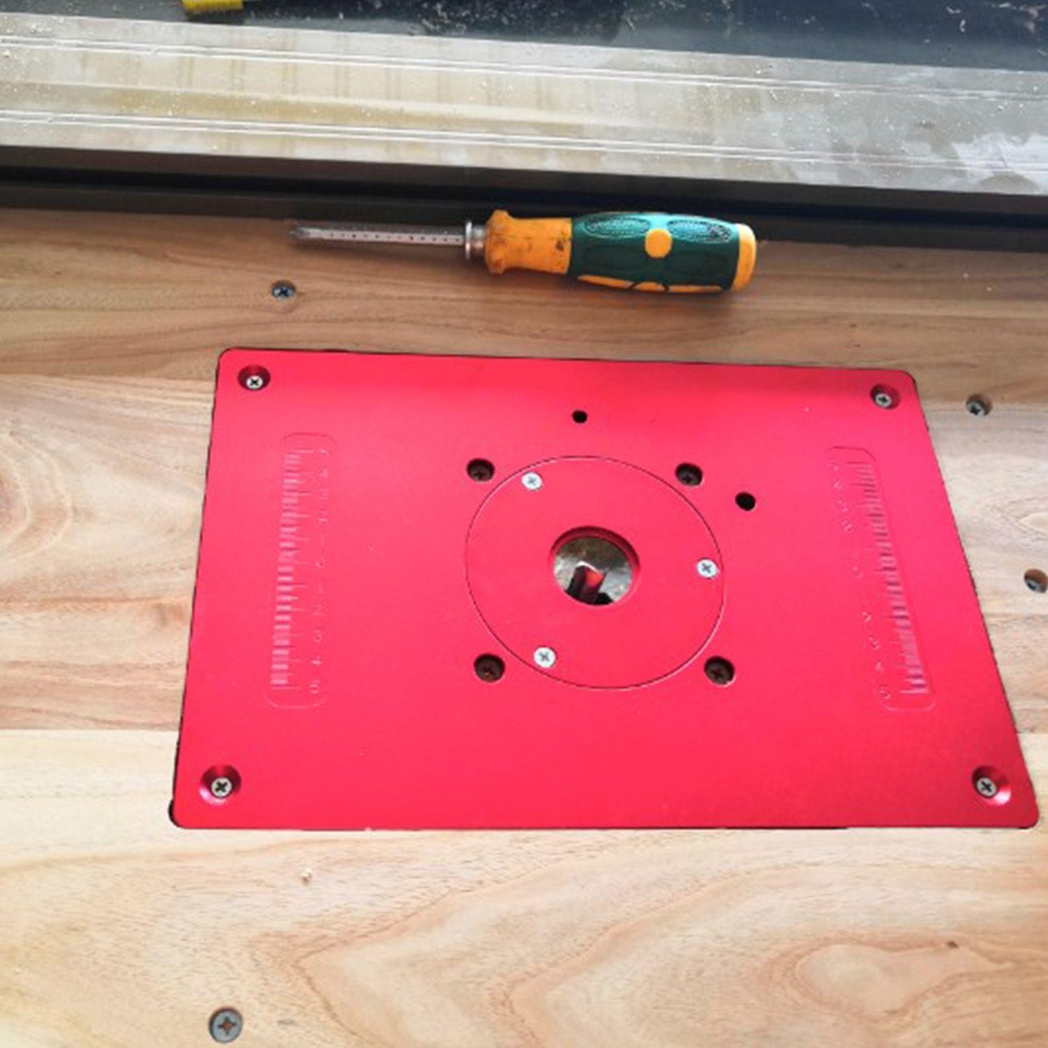 Universal Router Table Saw Insert Base Plate Kit Red Board