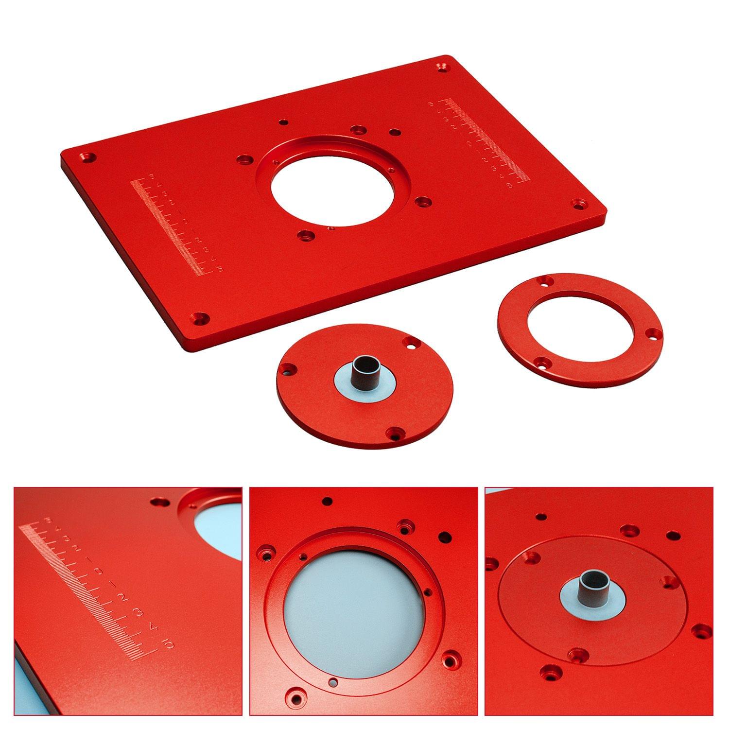 Universal Router Table Saw Insert Base Plate Kit Red Board