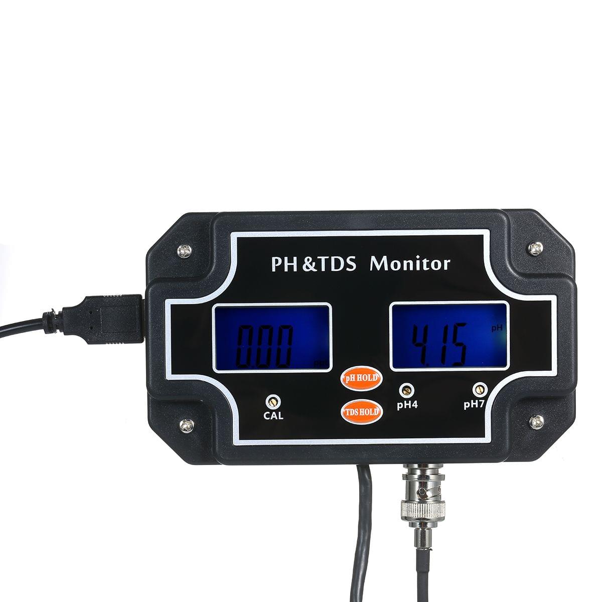 2 in 1 Water Quality Tester pH/TDS Meter Waterproof Double - US Plug