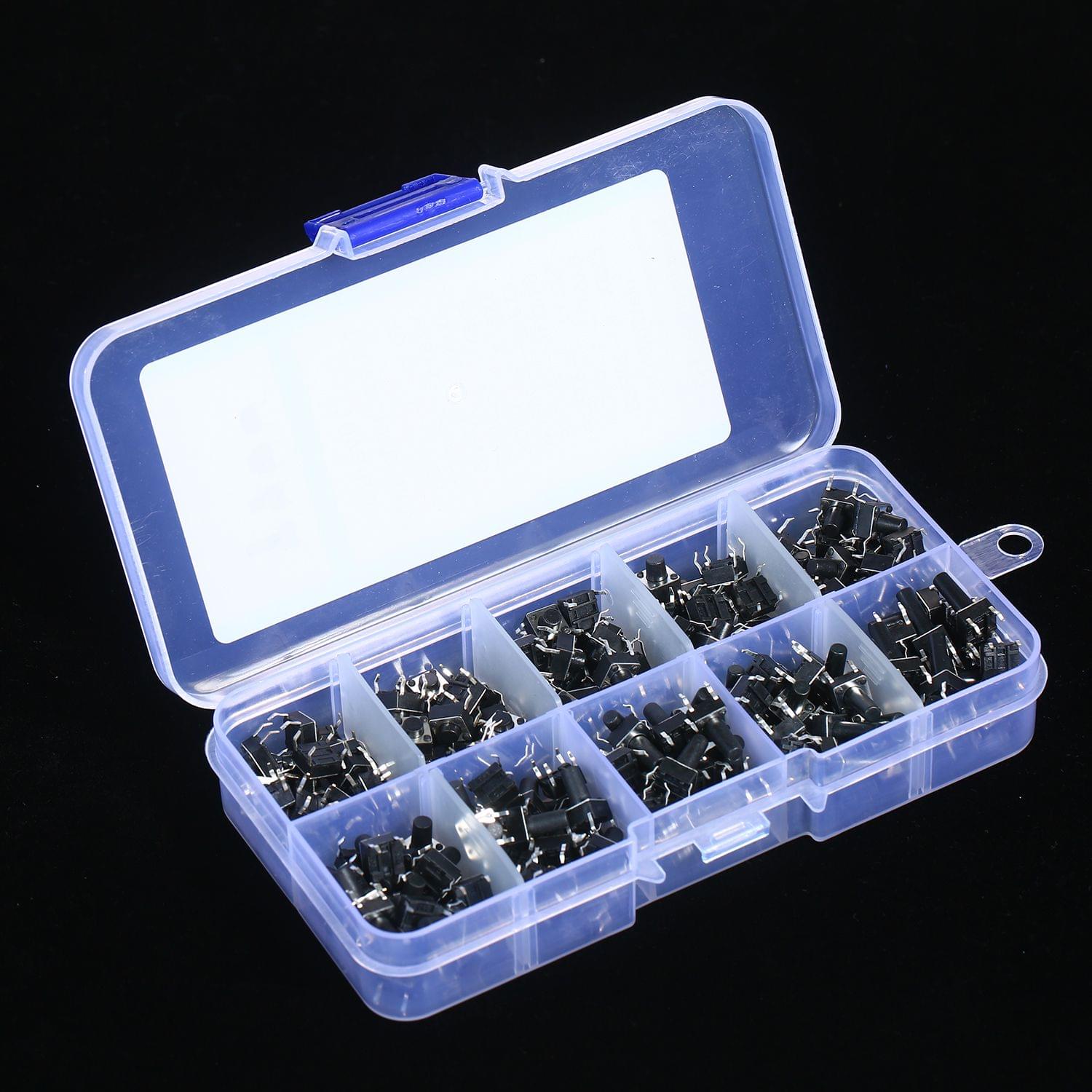 200Pcs 10 Value Tactile Push Button Switch Micro Momentary