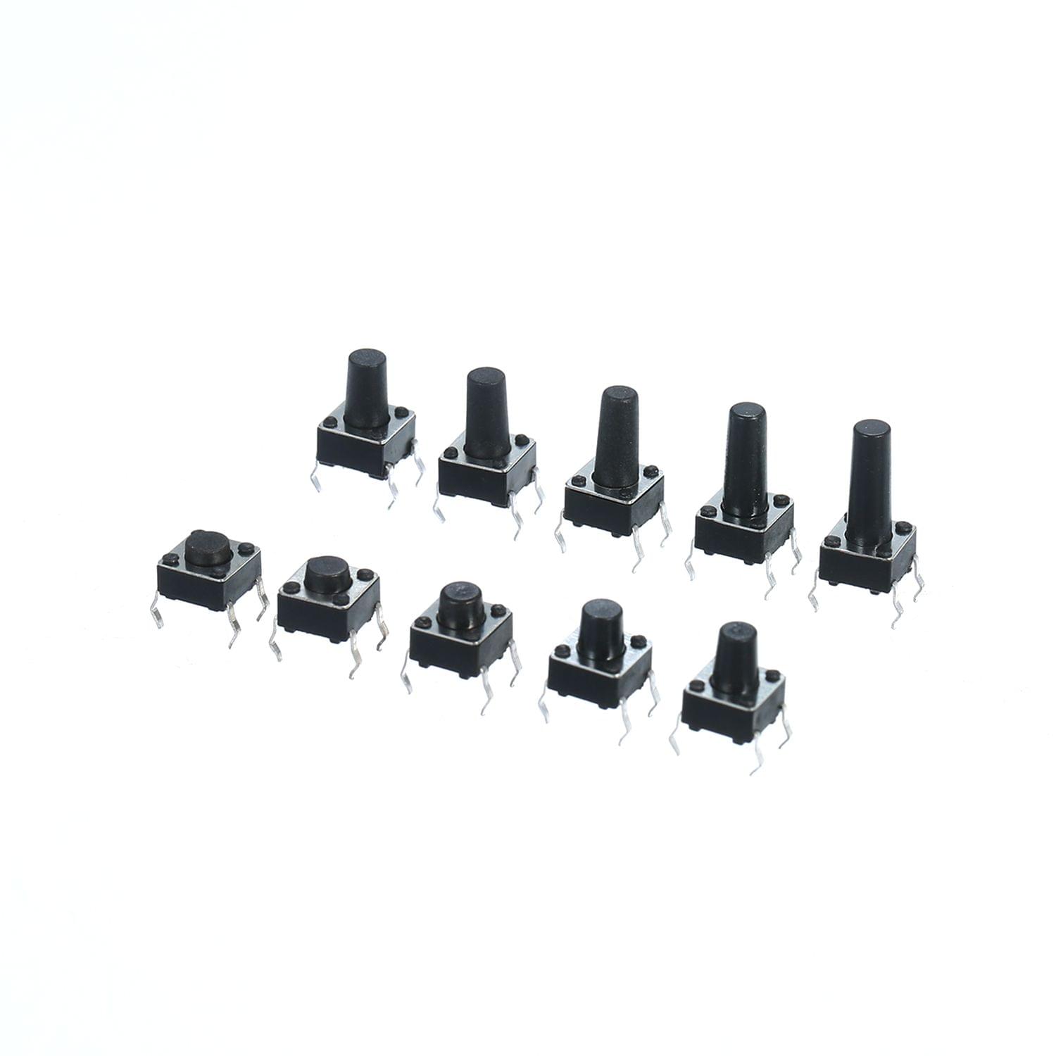 200Pcs 10 Value Tactile Push Button Switch Micro Momentary