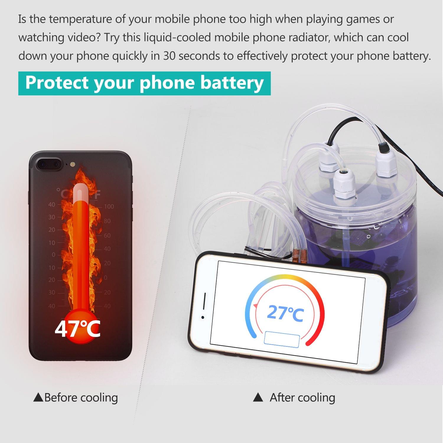 Phone Cooler Mobile Phone Radiator Water-cooled Cooling - Compatible with iPhone 7&8 plus