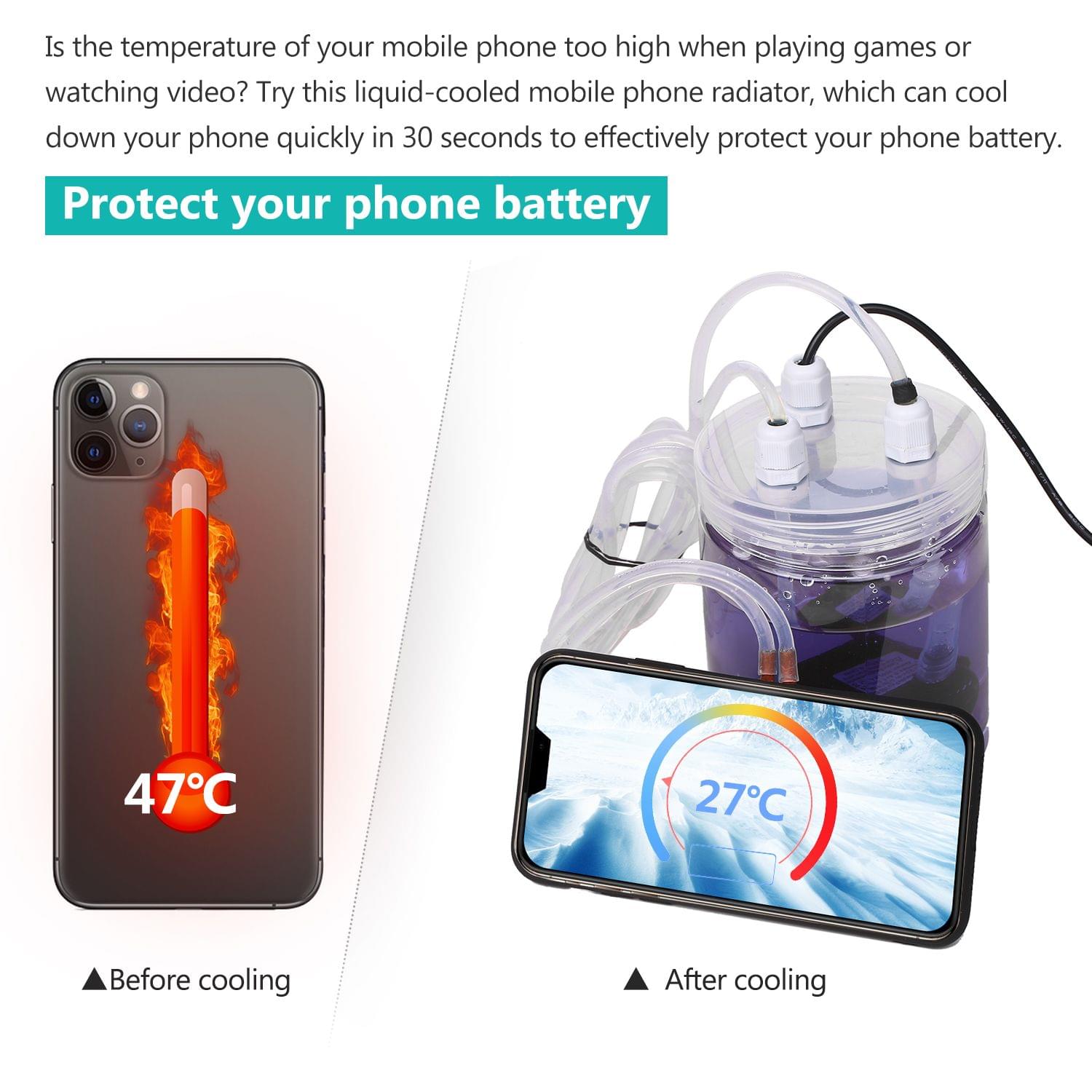 Phone Cooler Mobile Phone Radiator Water-cooled Cooling - Compatible with iPhone 11 5.8inch