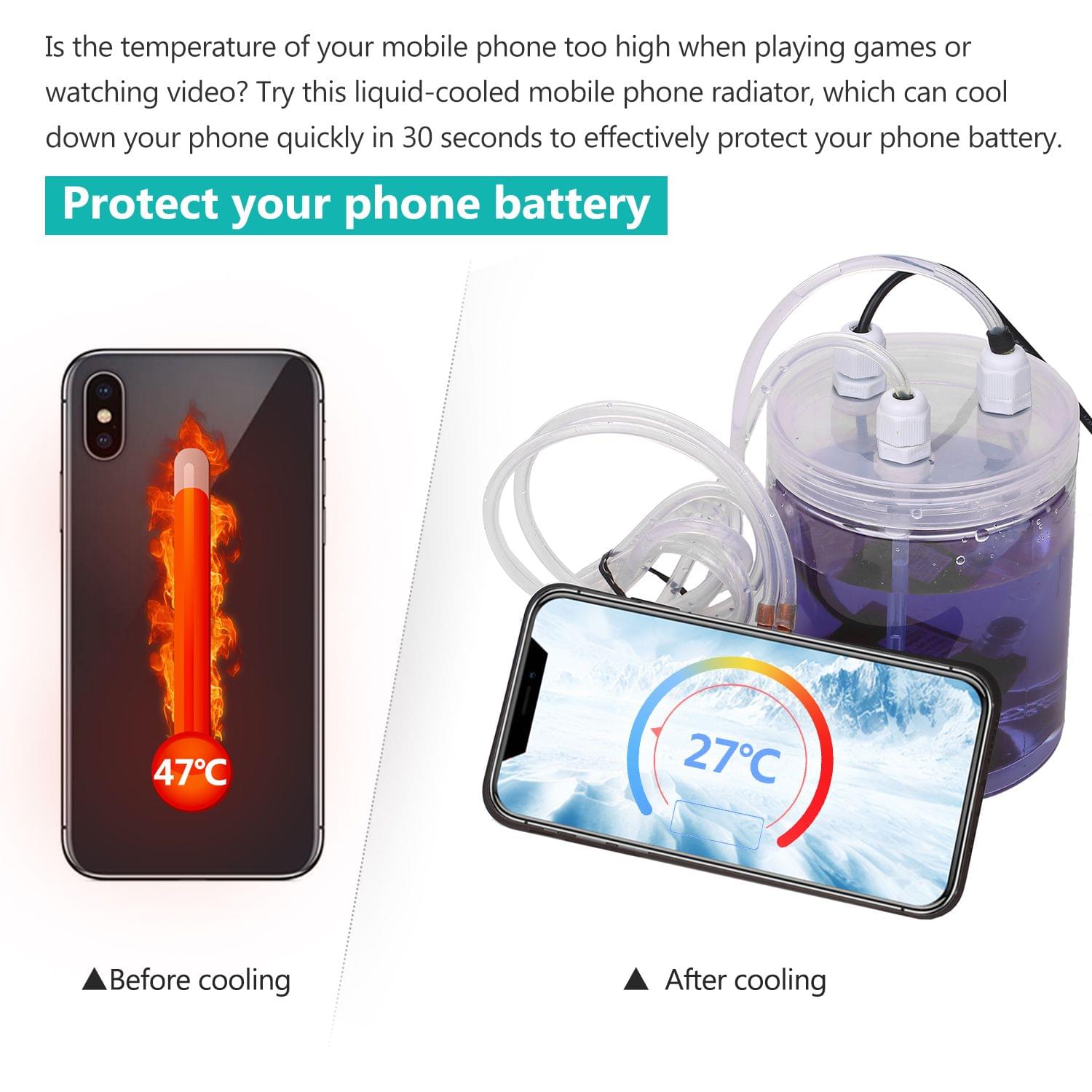 Phone Cooler Mobile Phone Radiator Water-cooled Cooling - Compatible with iPhone X