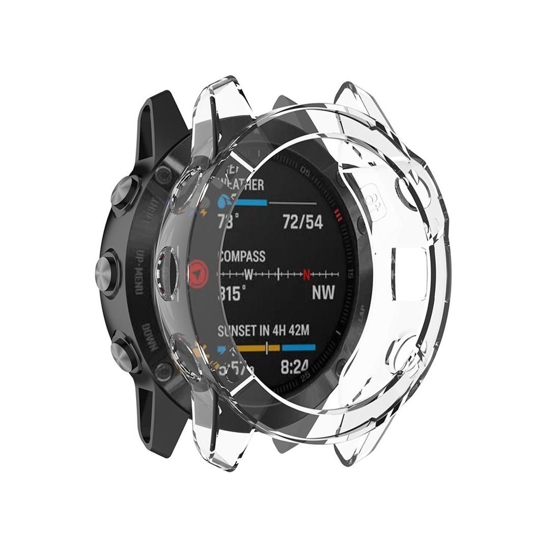 For Garmin Fenix 6 TPU Half Coverage Smart Watch Protevtice Case (White)