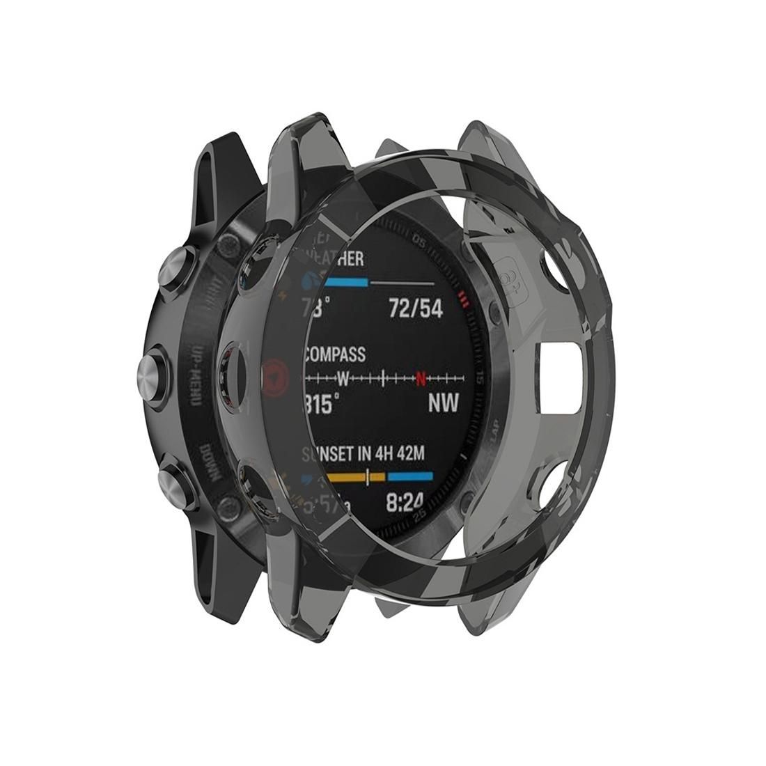 For Garmin Fenix 6 TPU Half Coverage Smart Watch Protevtice Case (Black)