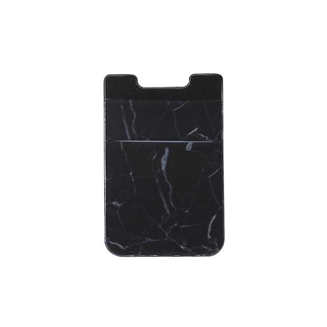 Marble Pattern Road Stretch Phone Back Plastic Card Holder Sticky Phone Clip (Black)
