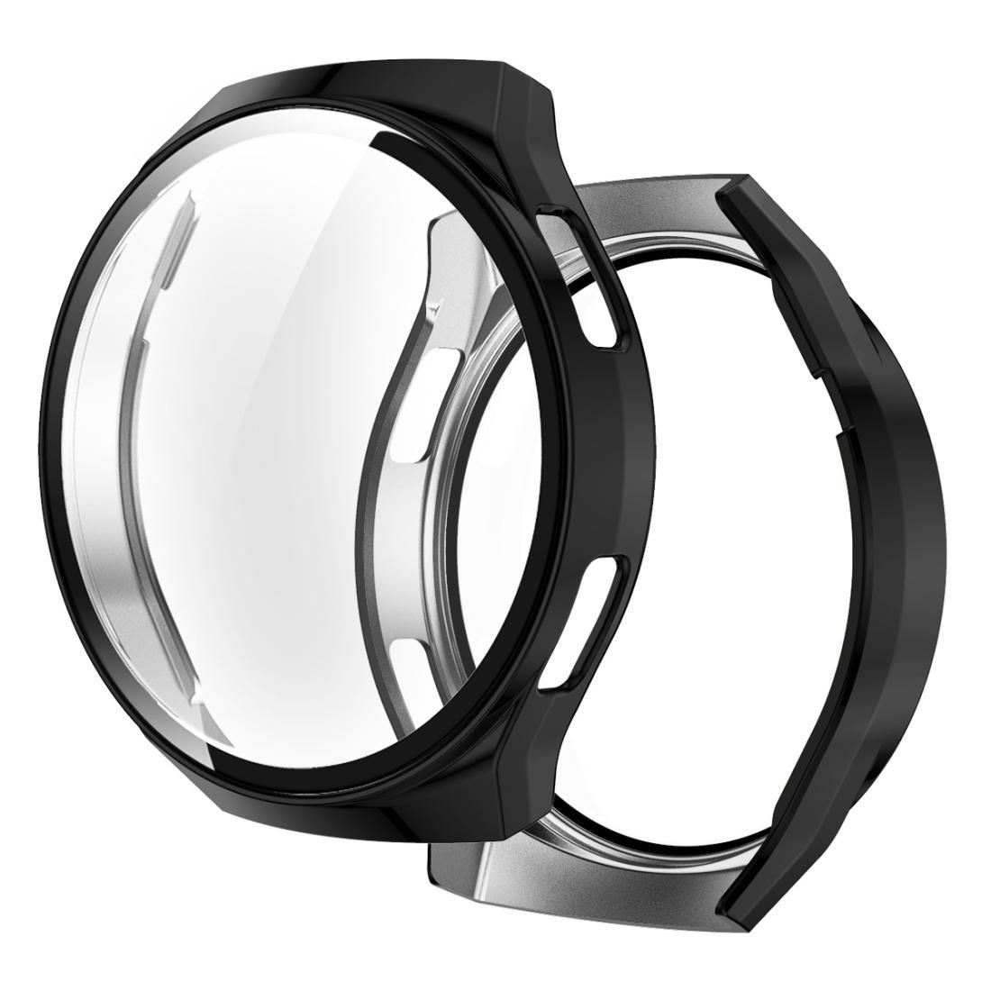 For Huawei Watch GT2e 2 in 1  Tempered Glass Screen Protector + Fully Plating PC Case (Black)