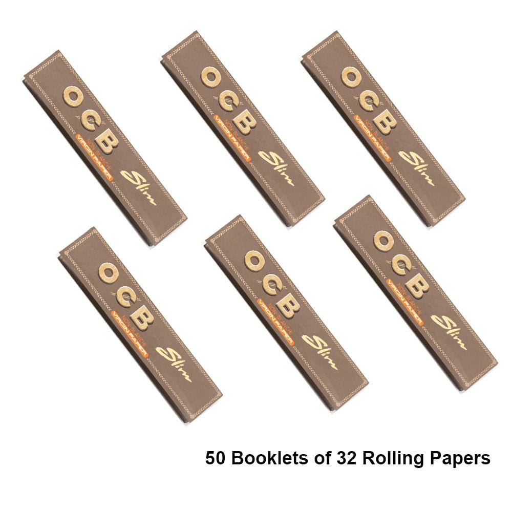 50 Booklets Roll Cigarette Papers King Size Natural Smoking - Pack of 50