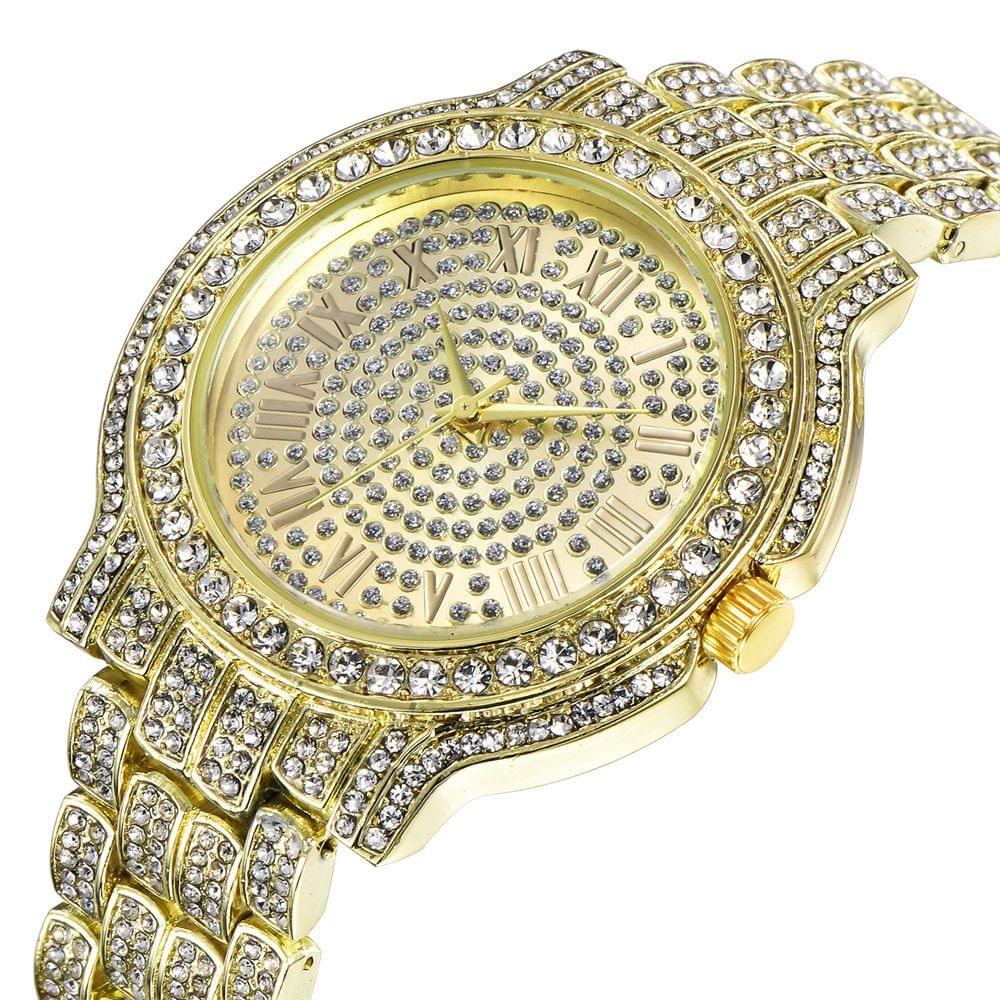 Women Fashion Diamond Alloy Band Quartz Watch Lady Luxury