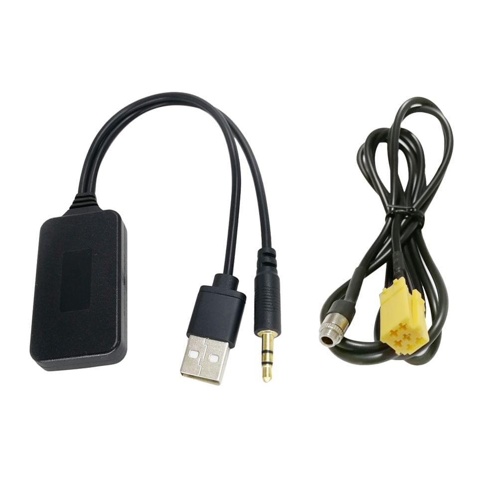 Car AUX USB Radio Adapter ISO 6pin AUX Audio Cable Wireless