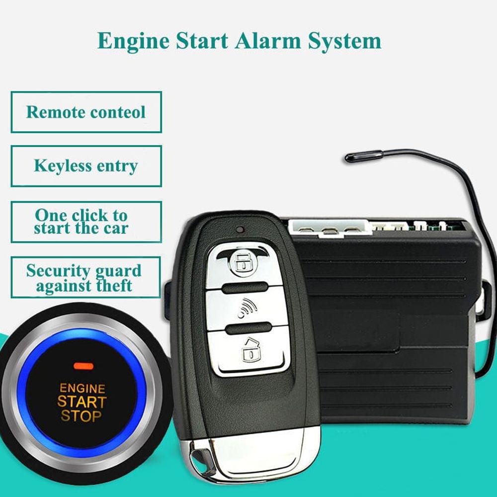 12V Car Engine Starts Alarm System with Keyless Entry Remote - 2