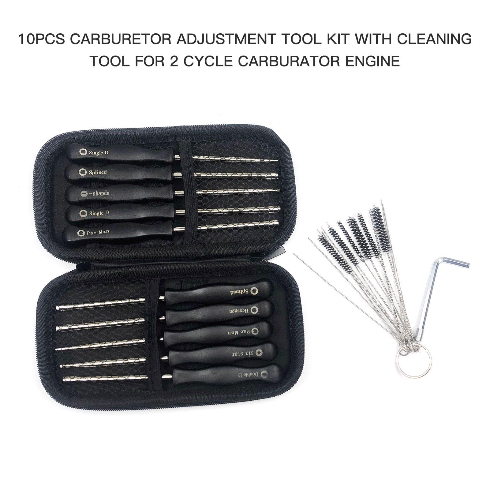 10PCS Carburetor Adjustment Tool Kit with Cleaning Tool for