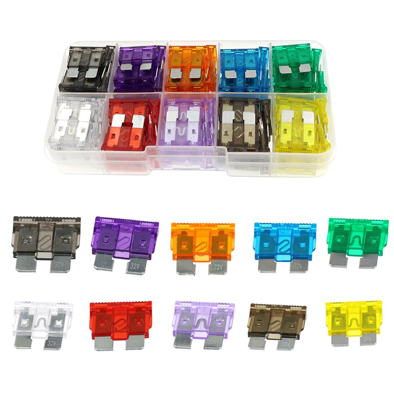 100PCS Car Fuses Assortment Kit Blade-type Automotive Fuses