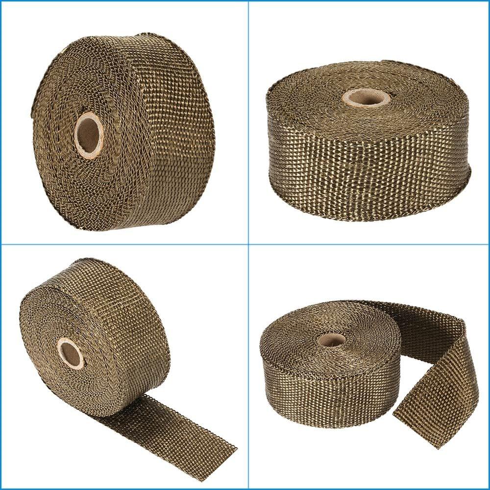 10m Titanium Fiber Heat Wrap Exhaust Manifold 10 Cable Ties