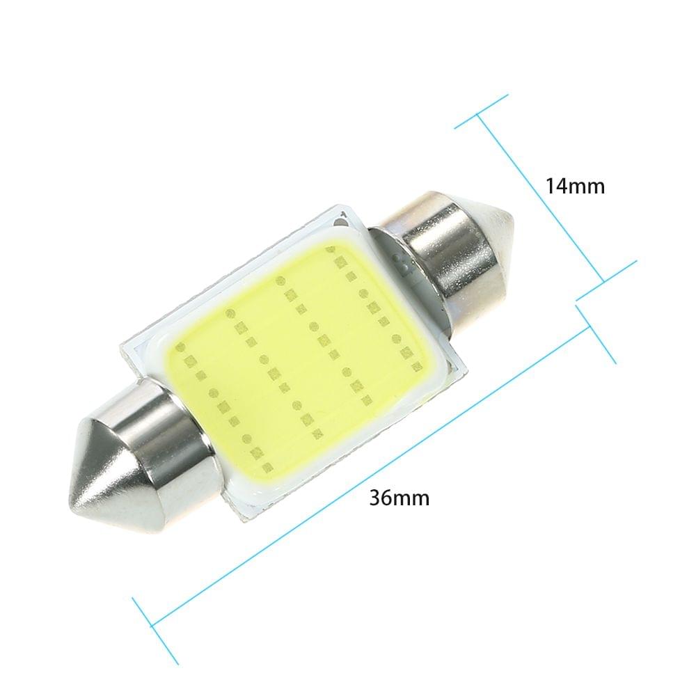 10Pcs Festoon 36mm C5W COB LED White Interior SMD Bulb Car