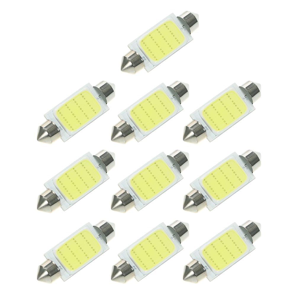 10Pcs Festoon 41mm C5W COB LED White Interior SMD Bulb Car