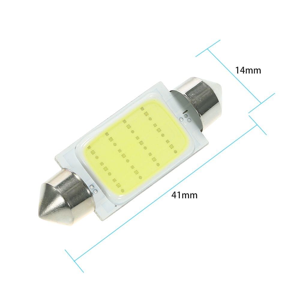 10Pcs Festoon 41mm C5W COB LED White Interior SMD Bulb Car