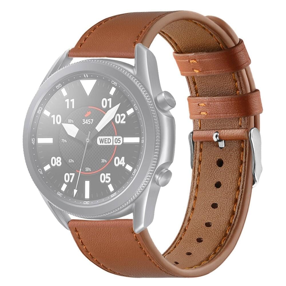 For Galaxy Watch 3 41mm Leather Replacement Strap Watchband (Brown)