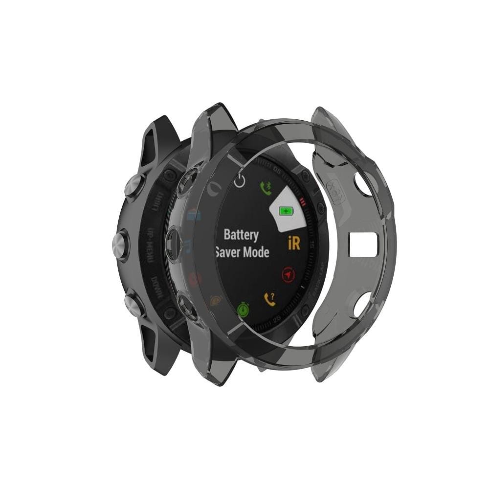 For Garmin Fenix 6X / 6X Pro Smart Watch Half Coverage TPU Protective Case (Transparent Black)