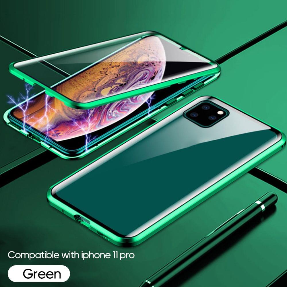 Phone Cover Double-sided Glass Compatible with iPhone - Green&iphone 11 pro