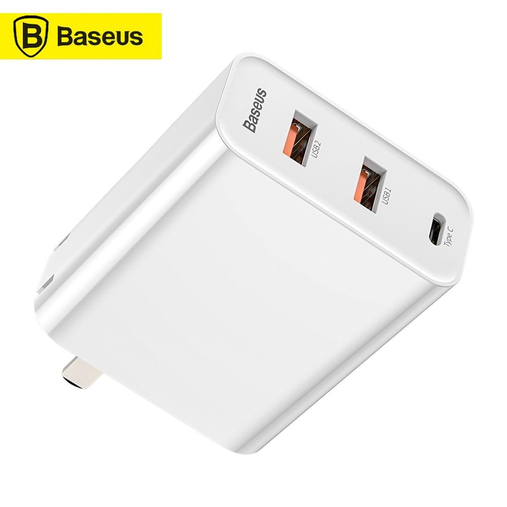 Baseus PPS Three Output Quick Charger 60W Type-C+USB+USB - US Plug