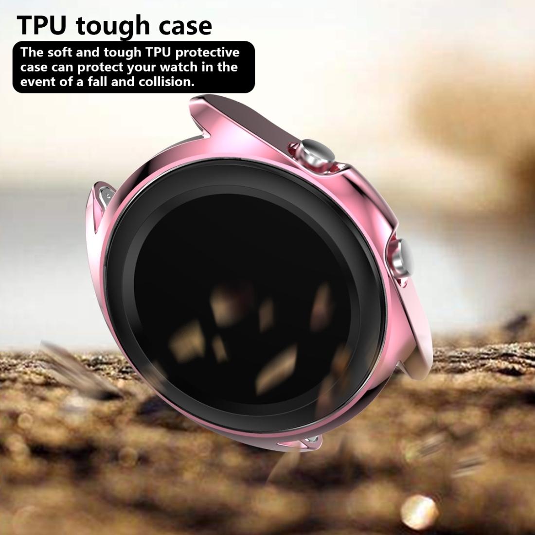 Electroplating Hollow Half-pack TPU Protective Case, Size:For Samsung Galaxy Watch 3 41mm (Rose Gold)