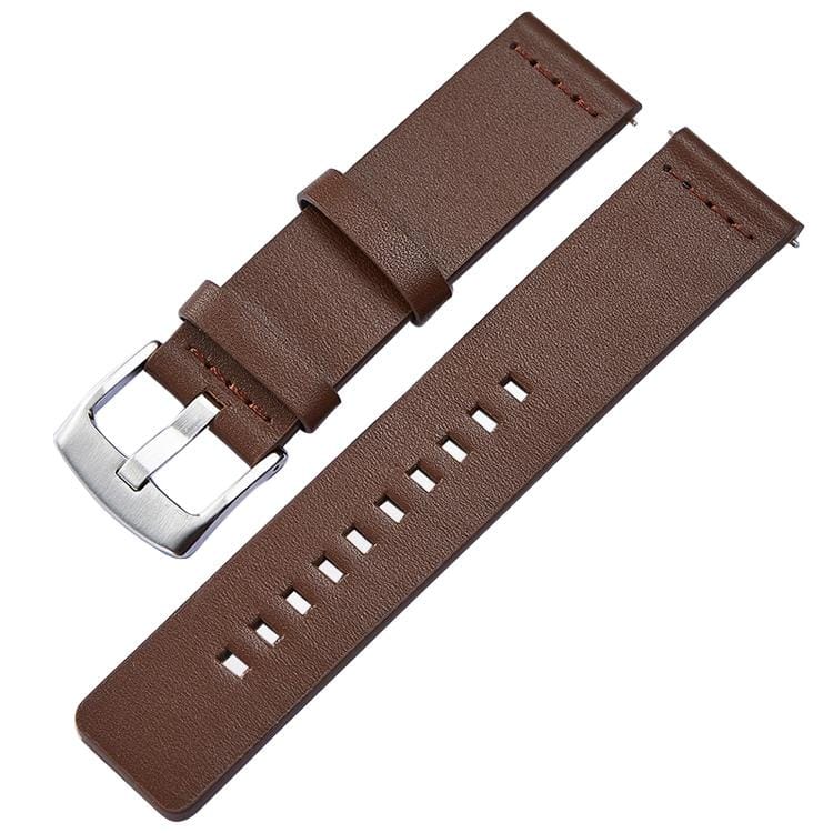 Smart Watch Silver Buckle Leather Wrist Strap for Apple Watch / Galaxy Gear S3 / Moto 360 2nd, Specification: 20mm (Brown)